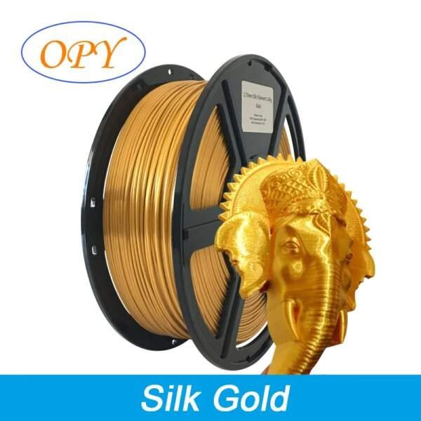 Pla Silk Filament 1Kg 3D Printer 1.75Mm Gold Silver Copper Blue Green Metal Gray 10M 100G Sample Thread Material Wire
