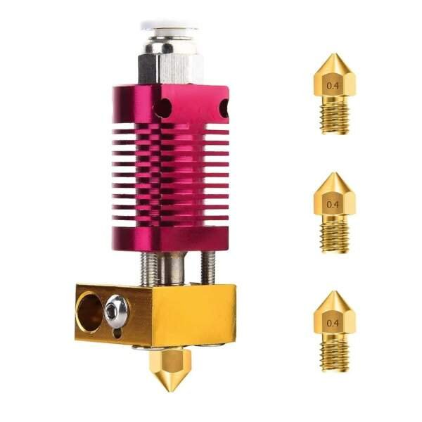 Upgrade Your 3D Printing: 3D Printer Extruder Hotend + 3 PCS 0.4MM MK8 Nozzles for CR-10, Ender 3 & More