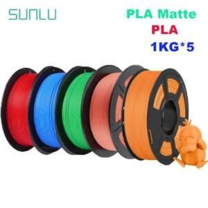 SUNLU Mix-Color 5Roll PLA/PLA Matte/Clear Filament 1.75mm 1kg Spool (2.2lbs) Neatly Wound Filament Fit Most FDM Printer