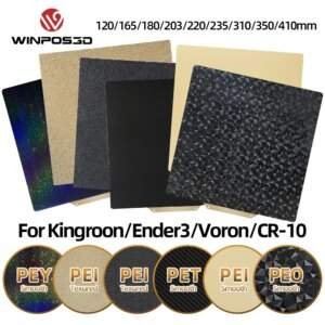 Upgrade 220/235/355/410mm PEI Spring Steel Sheet Double Textured-Smooth Flex Plate without Base for Ender-3 3D Printer Hot Bed