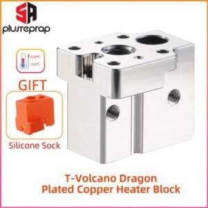 High Quality T-Volcano Plated Copper Heater Block Compatible With Drag-on V6 Hotend 3D Printer Accessories