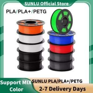 SUNLU PLA Plus PETG PLA Filaments 3D Filament 10 Rolls 1KG/roll 1.75mm 100% Filament Lines Up Neatly For 3D Print From Oversea