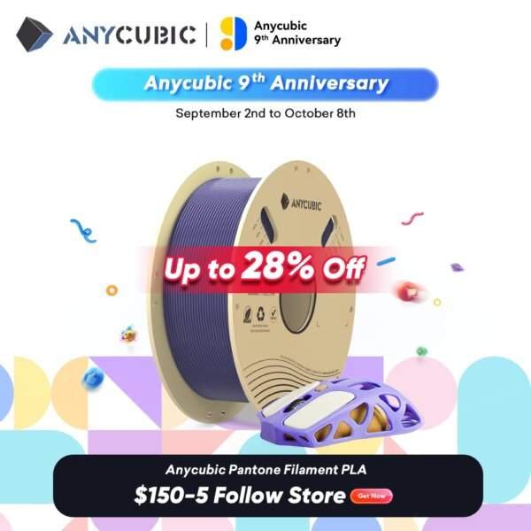 ANYCUBIC 3D Printer Pantone Filament PLA 1.75mm 1kg/Roll Plastic Rubber Co-Created Material For FDM 3D Printer K3 Combo