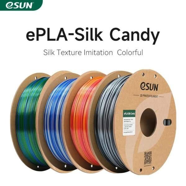 eSUN Silk Candy PLA Filament 1KG - Vibrant Multicolored 3D Printing Filament - Gradient Silk Candy PLA 1.75MM