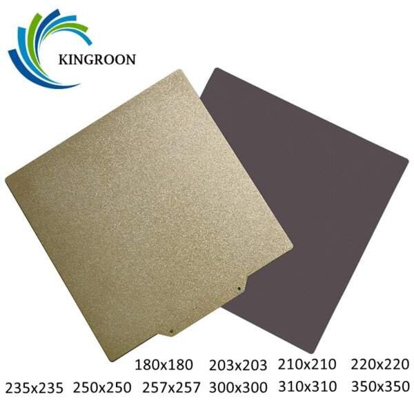 KINGROON 3D Printer Heatbed PEI Spring Steel Sheet 180x180 /235x235 PEI Flexble Magnetic Bed for KP3S Ender 3 CR10 Build Plate