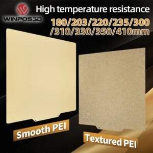 PEI Spring Steel Sheet 210/290/300/310/350/410mm Double Side Build Plate+PEI/PEO/PET/PEY without Magnetic Base for 3D Printers