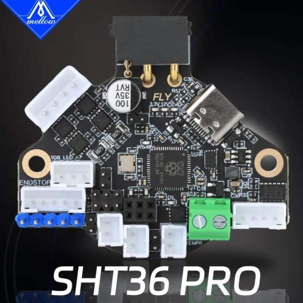 Mellow Fly SHT36 PRO V1 Klipper Compatible 3D Printer Board with 1M CAN Cable PT100 Support and Encoder For Nema14/17 Motor