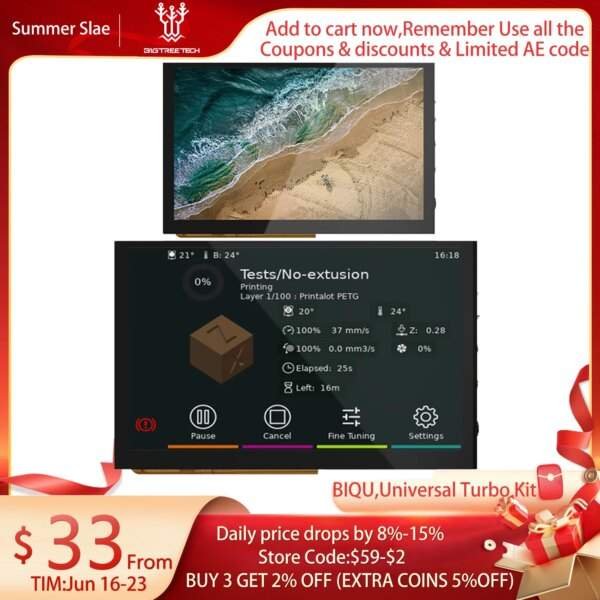 BIGTREETECH HDMI7 V1.2 HDMI5 HDMI Touch Screen 5/7 inch IPS Screen Display 3D Printer Parts For Raspberry Pi 4 Manta M8P Board