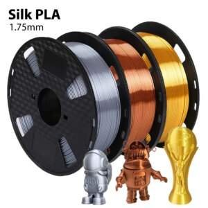 Silk PLA 3D Filament Wire 1.75mm 250g,500g Spool Wire 3D Printer Material 3D Print Refills, Filament wire Vacuum Packaging